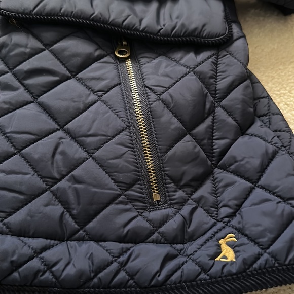 Joules navy blue quilted zip/snap jacket Sz 12 - Picture 7 of 13